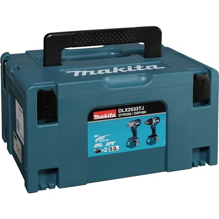 Makita DLX2533TJ Akku-Kombo-Kit DDF489 + DTW300 + 2x5Ah + Makpac