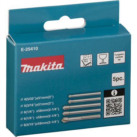 Makita  E-25410 Glas-/Fliesenbohrer-Set 5-tlg.