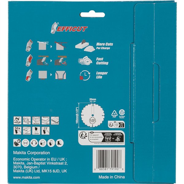 Makita  B-57336-2 EFFICUT Lama segh.dir.165x20x56Z