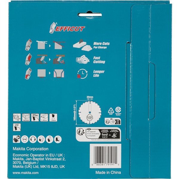 Makita  B-62985-2 EFFICUT lama sega 165x20x25Z