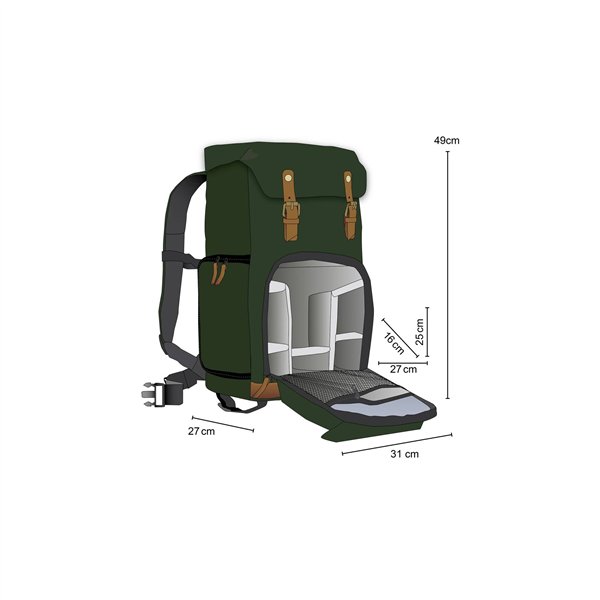 Mantona zaino fotografico Luis retrò verde