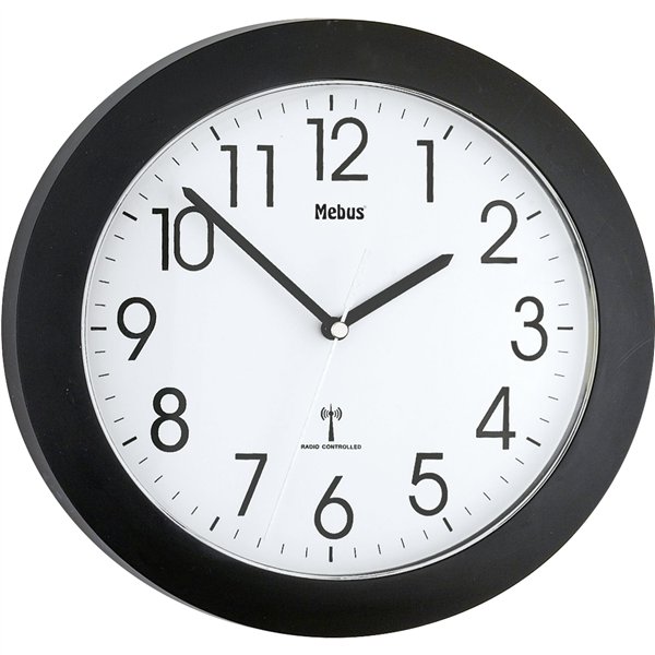 Mebus 52450 orologio da parete radiocomandato nero