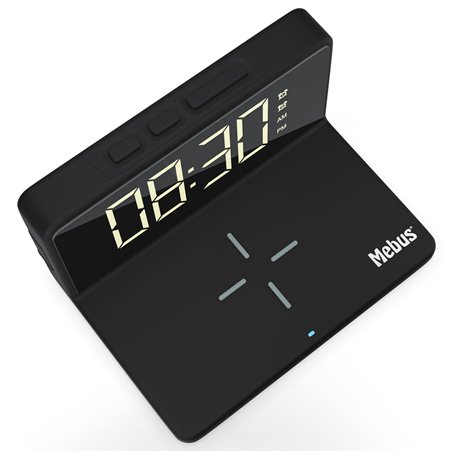 Mebus 25622 sveglia digitale con funzione ricarica wireless