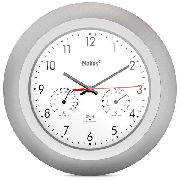 Mebus 19450  orologio da parete radiocontr. con termom. e igrom.