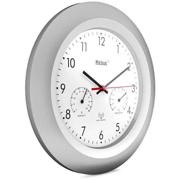 Mebus 19450  orologio da parete radiocontr. con termom. e igrom.