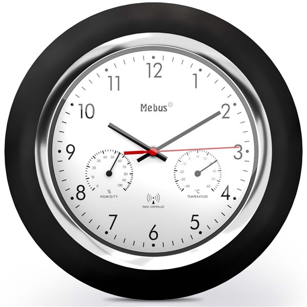 Mebus 19453  orologio da parete radiocontr. con termom. e igrom.