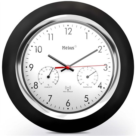 Mebus 19453  orologio da parete radiocontr. con termom. e igrom.