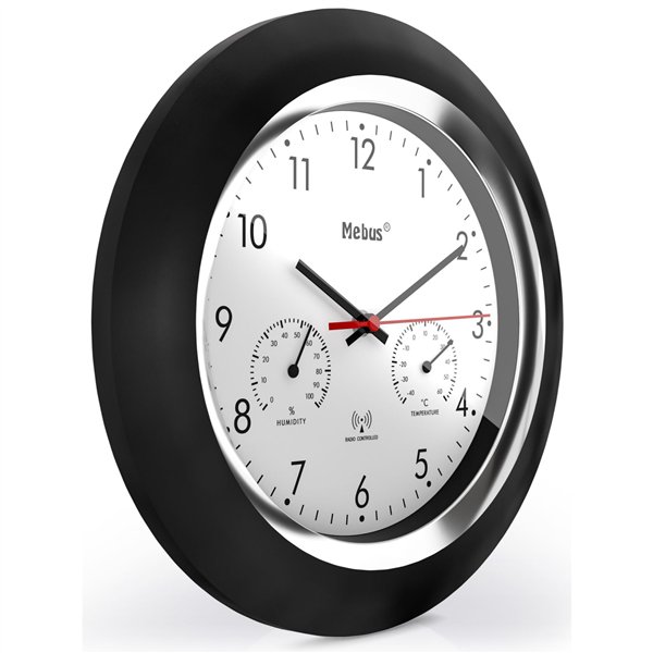Mebus 19453  orologio da parete radiocontr. con termom. e igrom.
