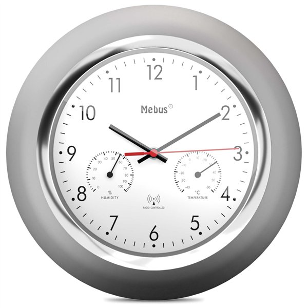 Mebus 19454 orologio da parete radiocontr. con termom. e igrom.