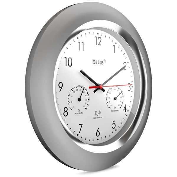 Mebus 19454 orologio da parete radiocontr. con termom. e igrom.
