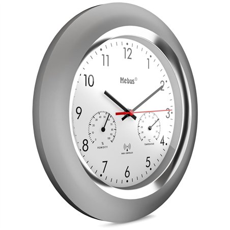 Mebus 19454 orologio da parete radiocontr. con termom. e igrom.