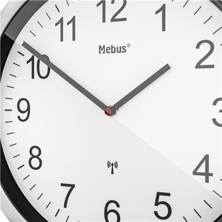 Mebus 19809 orologio da parete radiocontrollato bianco/argento
