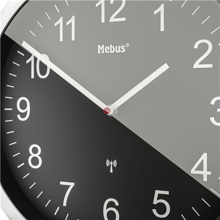Mebus 19812 orologio da parete radiocontrollato nero/argento