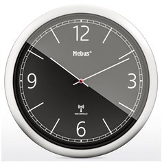Mebus 19813 orologio da parete radiocontrollato nero/argento