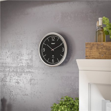 Mebus 19813 orologio da parete radiocontrollato nero/argento