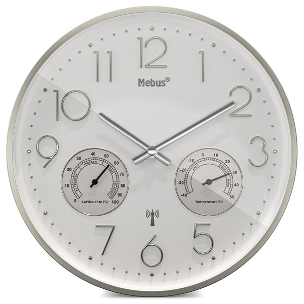 Mebus 12989 orologio da parete radiocontr. con termo-igrometro