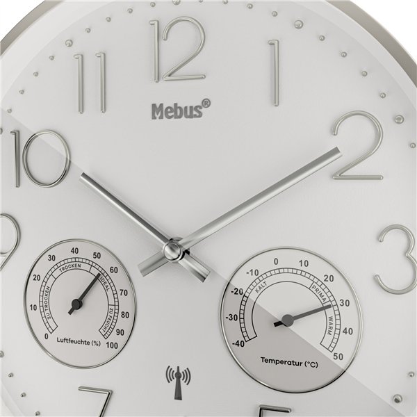 Mebus 12989 orologio da parete radiocontr. con termo-igrometro