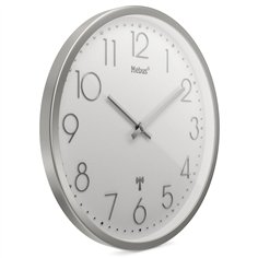 Mebus 19776 orologio da parete radiocontrollato argento/bianco 2