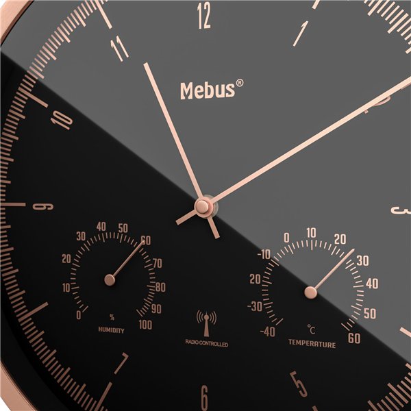 Mebus 19778 orologio da parete radiocontr. con termo-igrometro