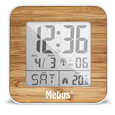 Mebus 27247  bianco/look legno Sveglia radiocontrollata digital 2