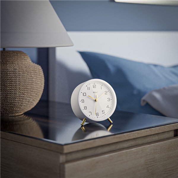 Mebus 56973 bianco Sveglia al quarzo