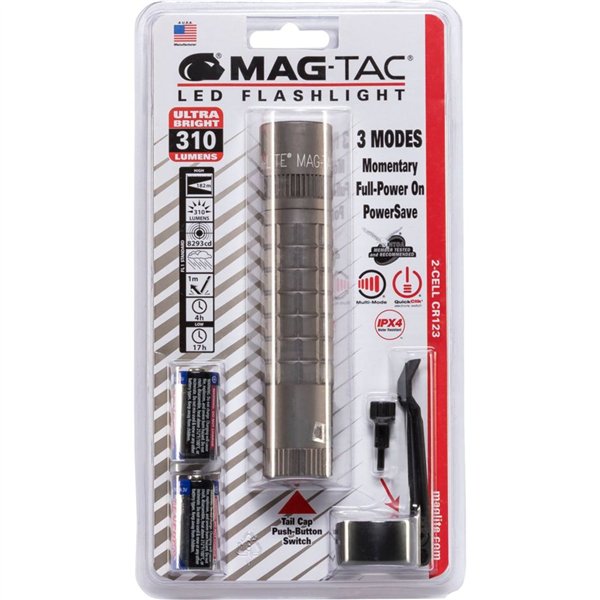 Maglite Mag-Tac plain bezel torcia elettrica grigio