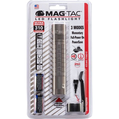 Maglite Mag-Tac plain bezel torcia elettrica grigio