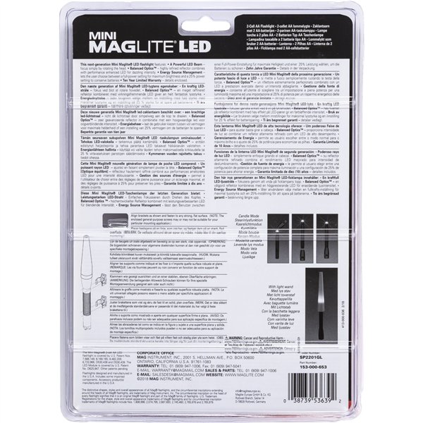 Maglite Mini-LED 2AA torcia sicurezza nero