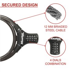 Master Lock lucchetto cavo 12mm design ergonomico 8229EURDPRO 2