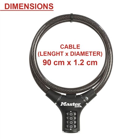 Master Lock lucchetto cavo 12mm design ergonomico 8229EURDPRO