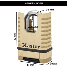 Master Lock Vorhängeschloss con 8-kant.28mm Bügel M1177EURDCC 2