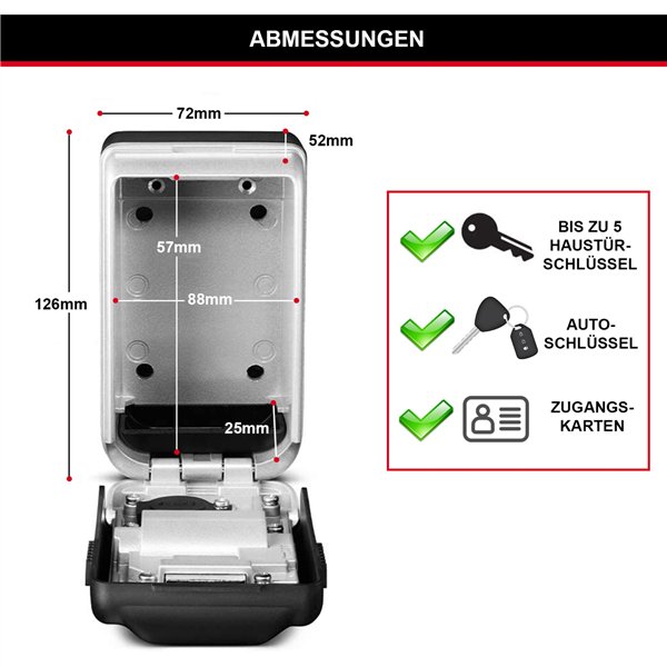 Master Lock cassaf. per chiavi + set montaggio illumin. 5425EURD