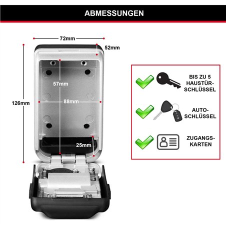 Master Lock cassaf. per chiavi + set montaggio illumin. 5425EURD