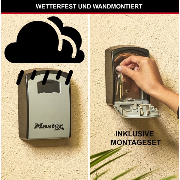 Master Lock cassaforte per chiavi + set montaggio