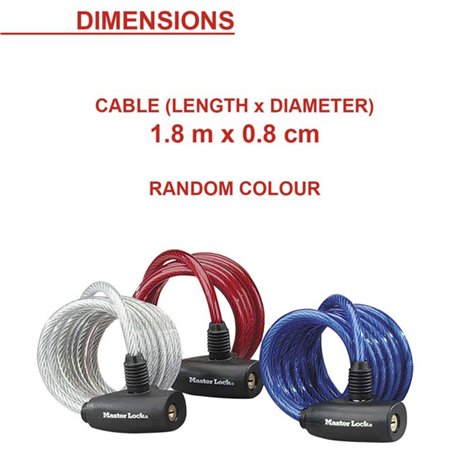 Master Lock cavo spir. 1,80m incl. 2 chiavi 8127EURDPRO