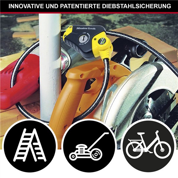 Master Lock cavo antifurto regolabile Python 10mm 8433EURD