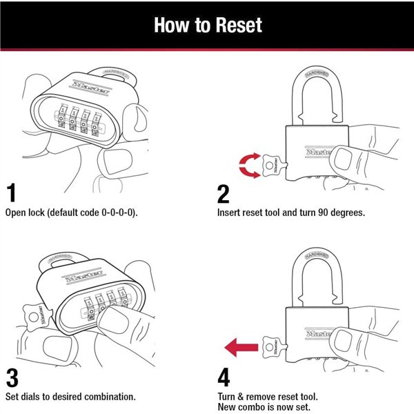 Master Lock lucchetto combinaz. di zinco 175EURDLH