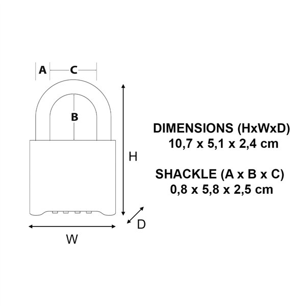 Master Lock lucchetto combinaz. di zinco 175EURDLH
