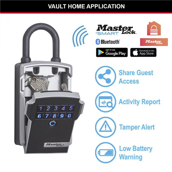 Master Lock cassaf. per chiavi Bluetooth con archetto 5440EURD