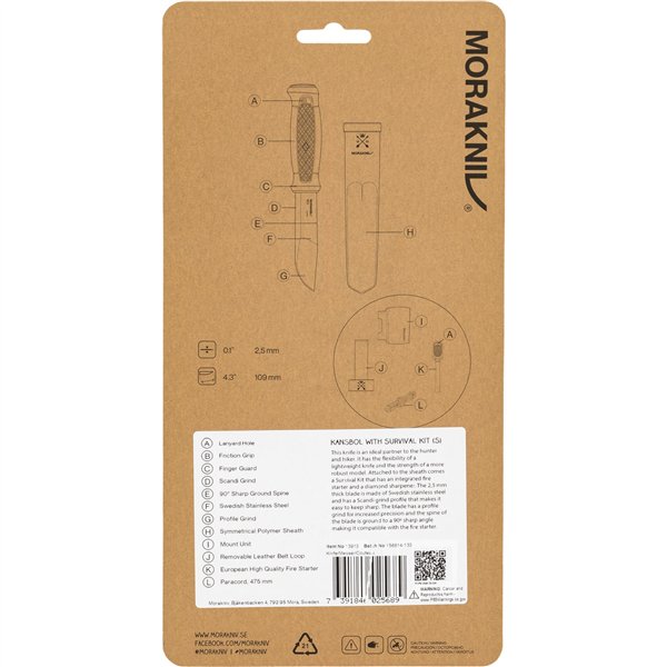 Morakniv Kansbol con Survival-Kit arancione