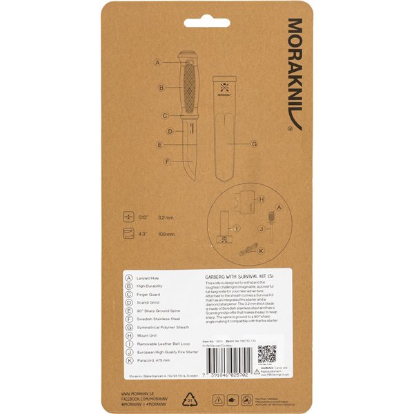 Morakniv Garberg Black coltello con Survival-Kit