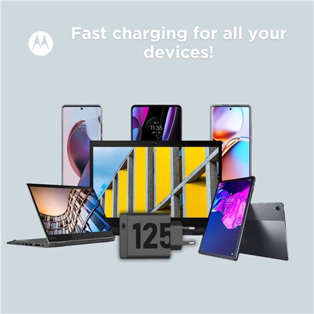 Motorola TurboPower 125W caric. USB-PD 3.0 GaNFast + USB-C cavo