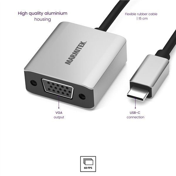 Marmitek Connect USB-C to VGA adatt.