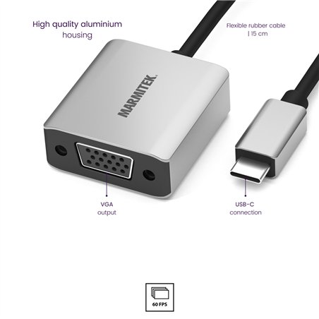 Marmitek Connect USB-C to VGA adatt.