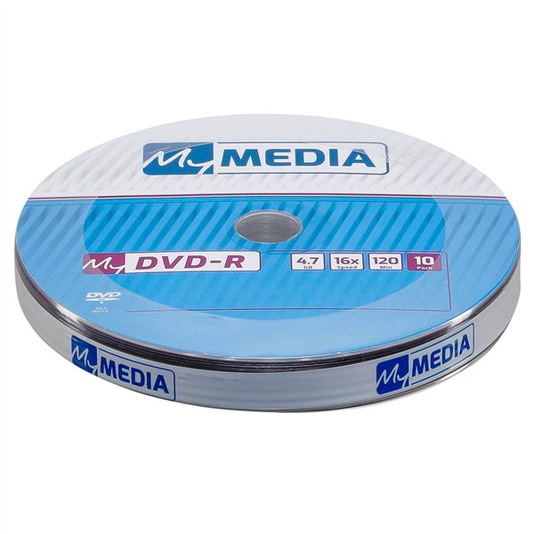 1x10 MyMedia DVD-R 4,7GB 16x Speed opaco argento Wrap