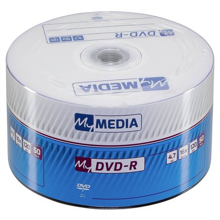 1x50 MyMedia DVD-R 4,7GB 16x Speed opaco argento Wrap