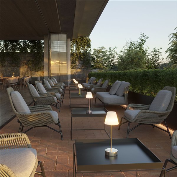 New Garden Lola Slim 30 lampada da tavolo batt. oro rosa