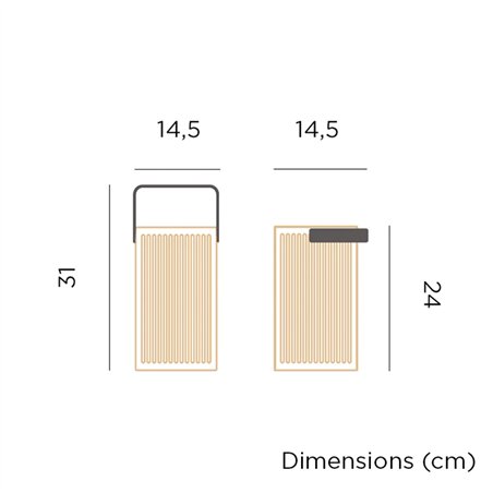 New Garden Okinawa Solar lampada esterni ricaric. marrone