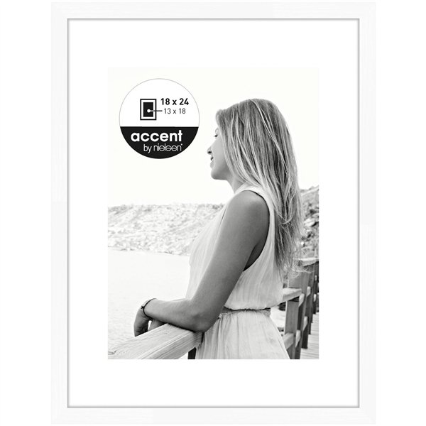 Nielsen Aura bianco 18x24 legno incl. Passepartout 1134001