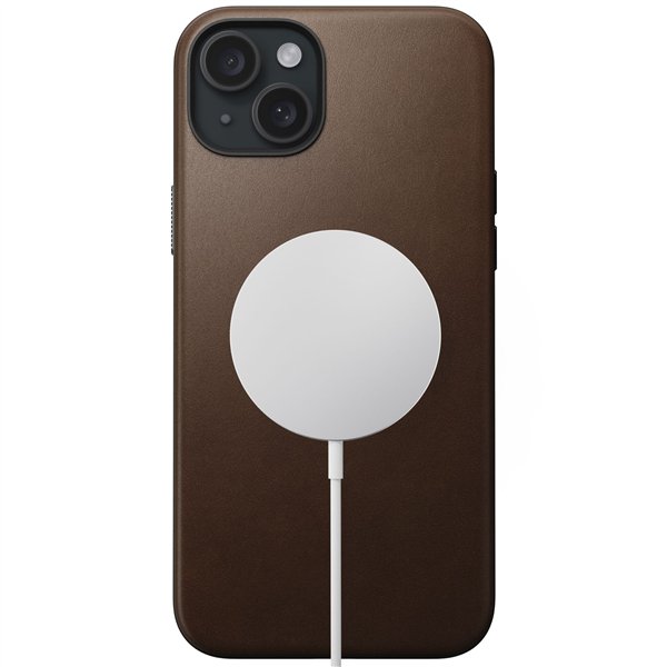 Nomad Modern custodia pelle iPhone 15 Plus Brown